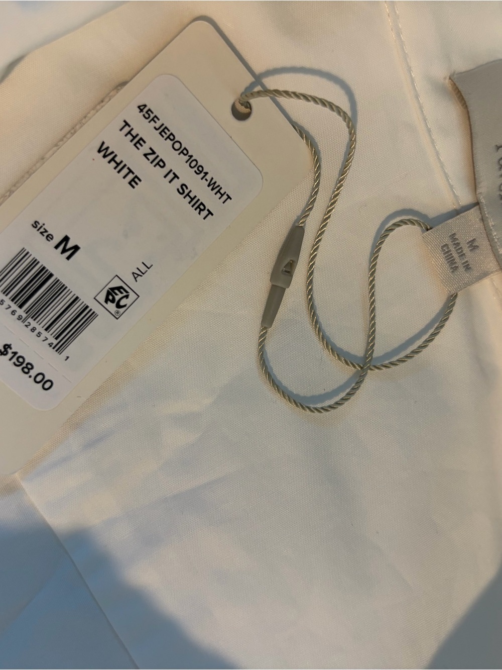 Favorite Daughter White Zip-Front Oversized Shirt. - Picture 8 of 8